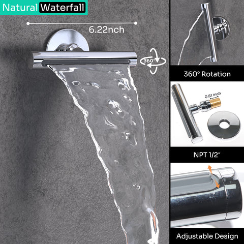 Homekicen Antique Shower-Faucet Sets System, 9" Ceiling Mounted Rain Head & Waterfall Tub Spout and Vintage Handheld Spray Combo, 3 Way Diverter Brass Valve with Trim Kit