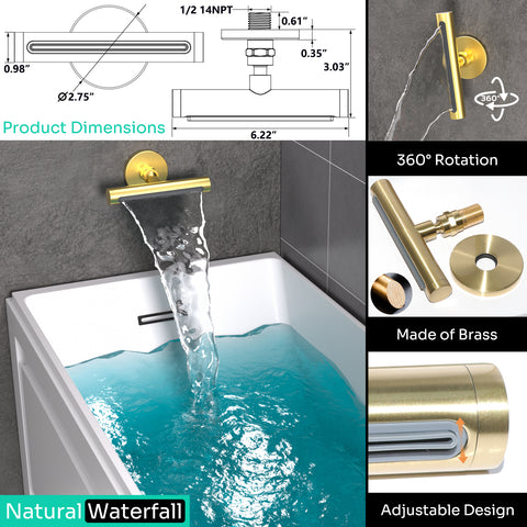 Homekicen Dual Antique Shower Head System with Waterfall Tub Spout: 9" Ceiling Rain & 6" Tilted Rainfall, Handheld Vintage Faucet Set, 4 Way Diverter Brass Valve with Trim Kit