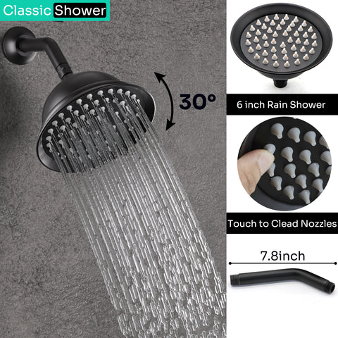 Homekicen Dual Antique Shower Head System with Waterfall Tub Spout: 9" Ceiling Rain & 6" Tilted Rainfall, Handheld Vintage Faucet Set, 4 Way Diverter Brass Valve with Trim Kit