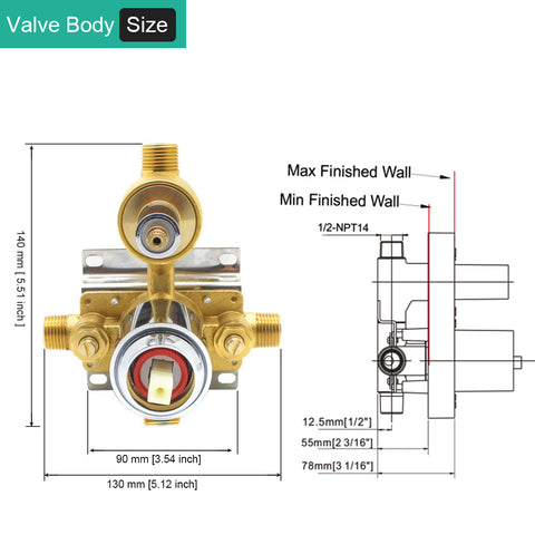Homekicen Antique Brass Shower System Faucet Set, 9" Rainfall head with Handheld Spray Combo, 2 Way Diverter Pressure Balancing Valve with Trim Kit for Bathroom
